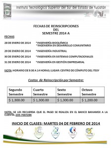 Reinscripciones 2014A