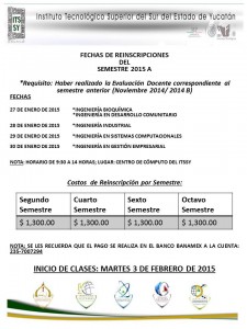 Reinscripciones 2015 A